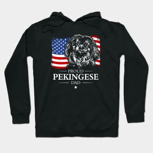 Proud Pekingese Dad American Flag patriotic dog Hoodie